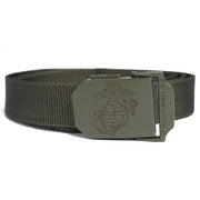 Cinturón de pantalón USMC verde con hebilla metálica grabada 13114001