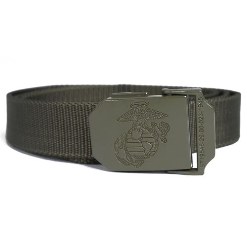 Cinturón de pantalón USMC verde con hebilla metálica grabada 13114001