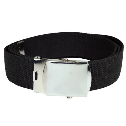 Cinturón US ancho 38 mm verde con hebilla plateada, textil 100% algodón