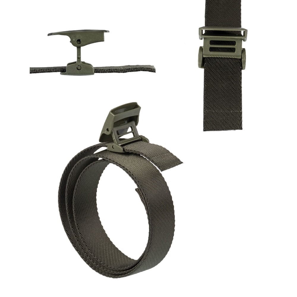 Cinturón elástico verde QUICK con hebilla de plástico YKK®