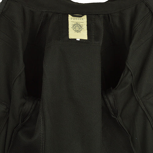 Chaqueta táctica Combat Fleece negra con bolsillos en mangas y paneles velcro para parches