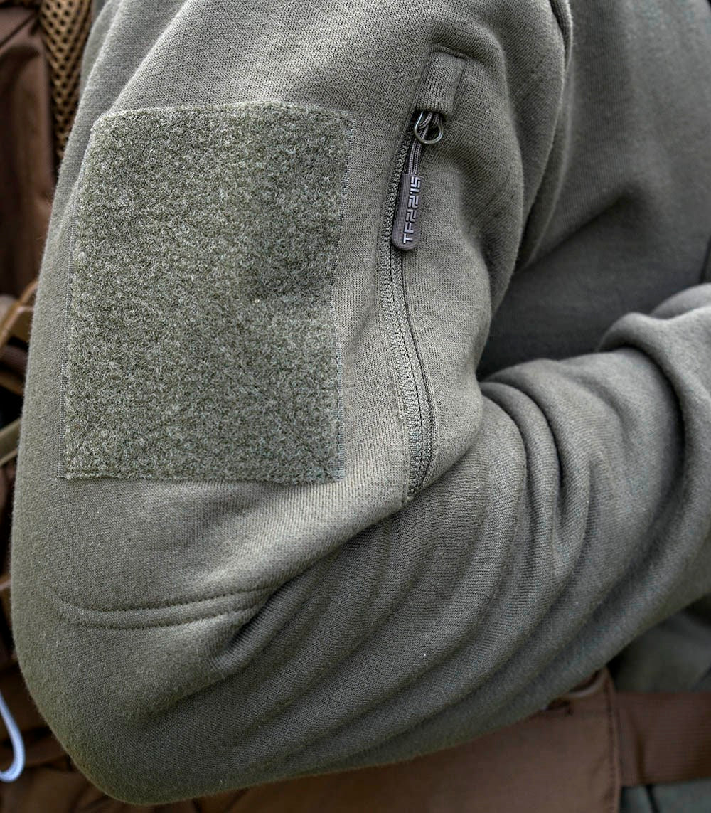 Sudadera TACTICAL TASK FORCE 2215 con capucha, cremallera YKK, bolsillos y paneles VELCRO