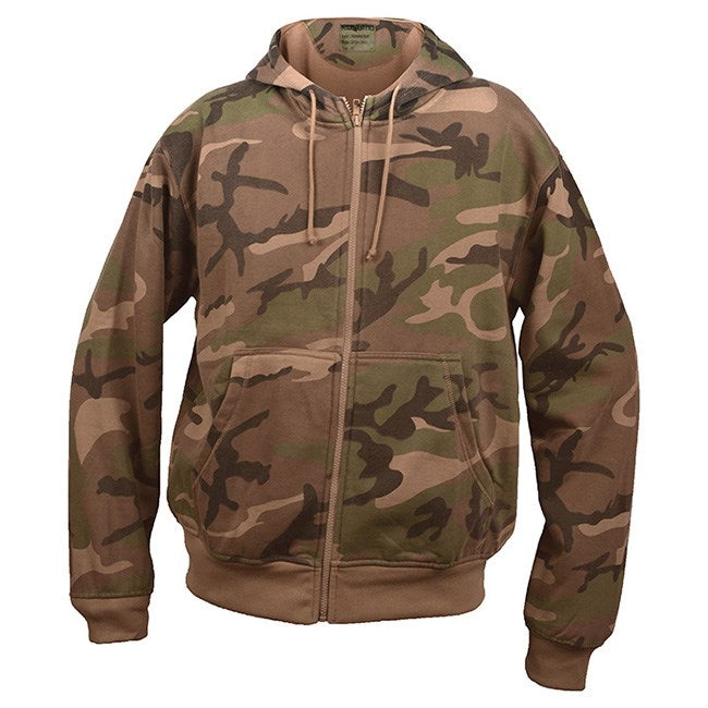 Sudadera WOODAND con cremallera y capucha, forro polar y bolsillos laterales