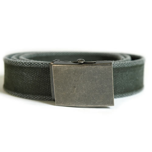 Cinturón VINTAGE para pantalón verde con hebilla metálica, ancho 40 mm