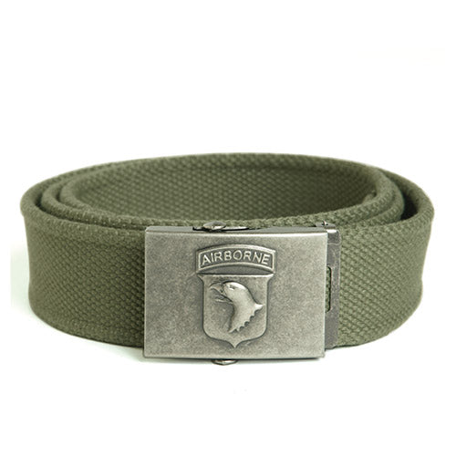 Cinturón AIRBORNE 101 40mm verde con hebilla metálica con emblema 101