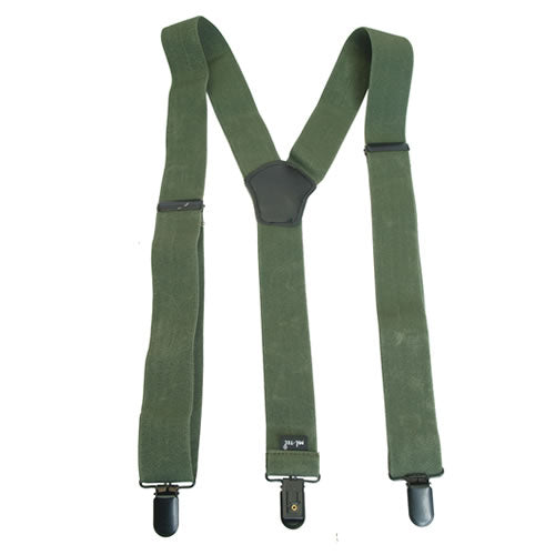 Tirantes para pantalón en Y verdes MIL-TEC con 3 clips y ajuste de longitud
