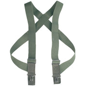 Tirantes US M-1950 verdes, ganchos, elásticos, cruzados, ajustables, ancho 3,7 cm