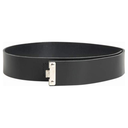 Cinturón RW de cuero negro sin hebilla, ancho 45 mm