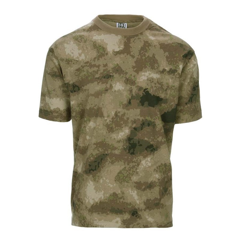 Camiseta de manga corta 101 INC en camuflaje A-TACS FG, 100% algodón, 130 g/m2