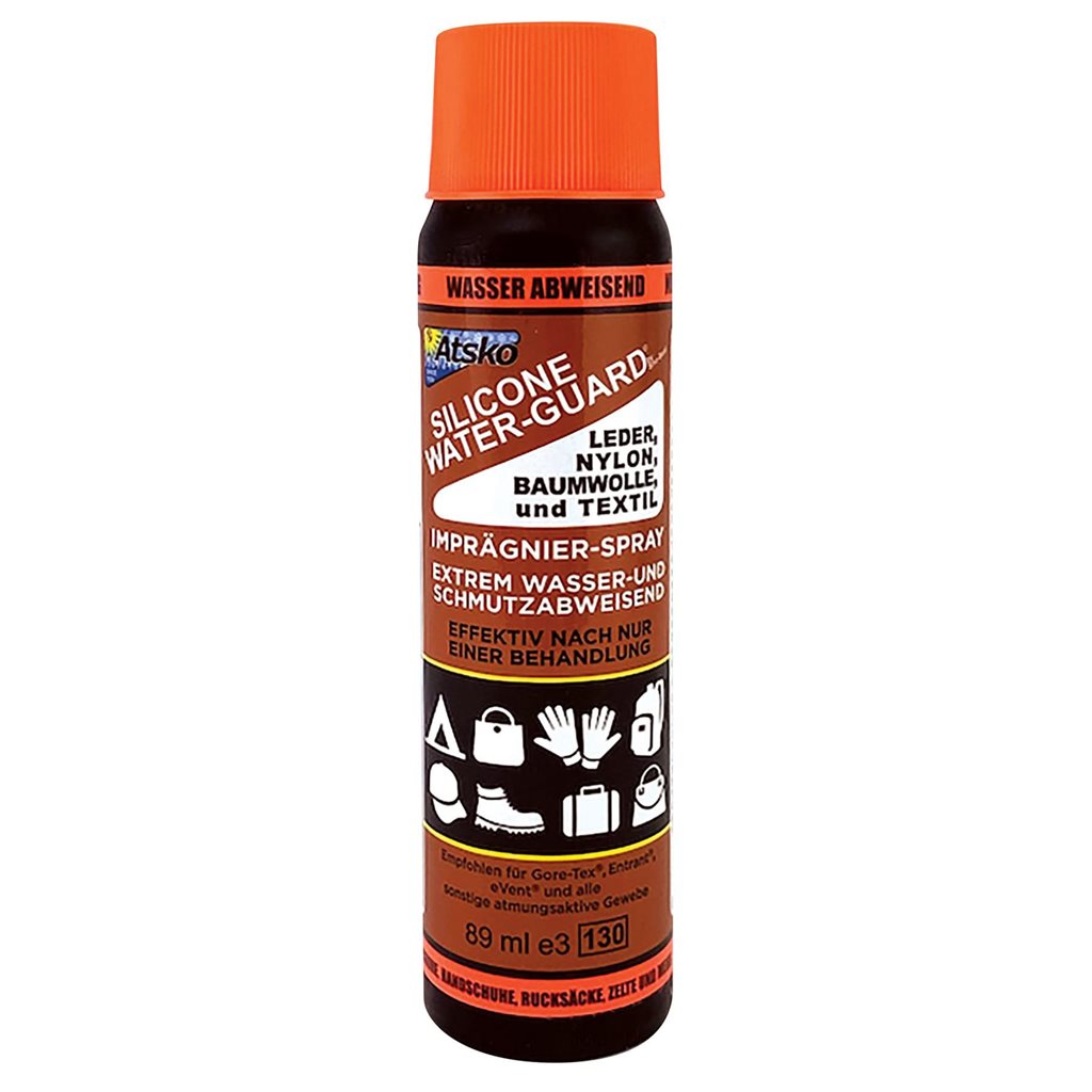 Spray impermeabilizante ATSKO 89 ml para textiles y cuero, base de polímeros de silicona