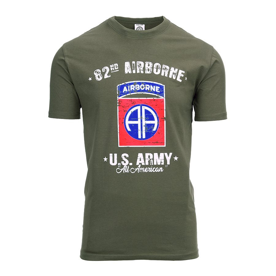 Camiseta 82nd AIRBORNE con motivo militar, manga corta, 100% algodón