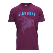 Camiseta AIRBORNE PEGASUS manga corta color vino con estampado del Pegasus de la 1.ª División Aerotransportada