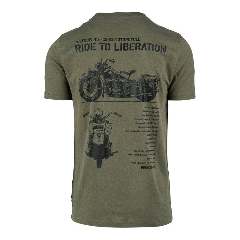 Camiseta Liberator WLA Badge con motivo de motocicleta, 100% algodón