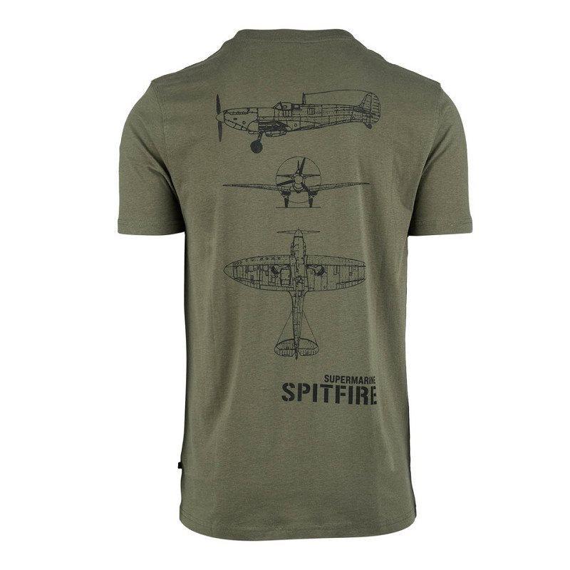 Camiseta con motivo del avión SPITFIRE en la espalda