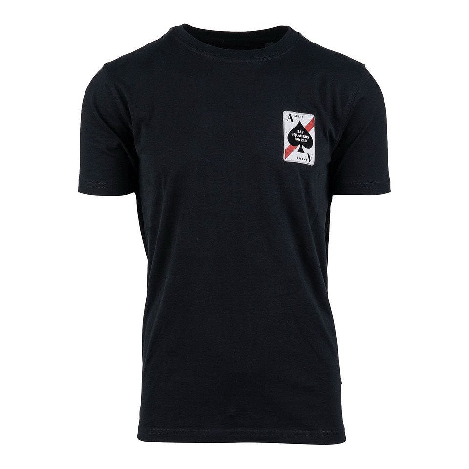 Camiseta negra 77th Aces Fighter Squadron, manga corta, 100% algodón 170 g/m²