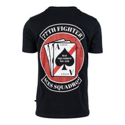 Camiseta negra 77th Aces Fighter Squadron, manga corta, 100% algodón 170 g/m²
