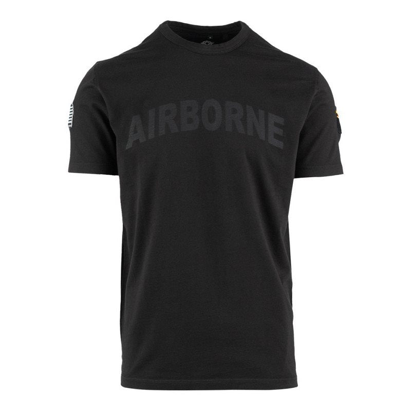 Camiseta AIRBORNE negra con parche de la 101ª División en la manga