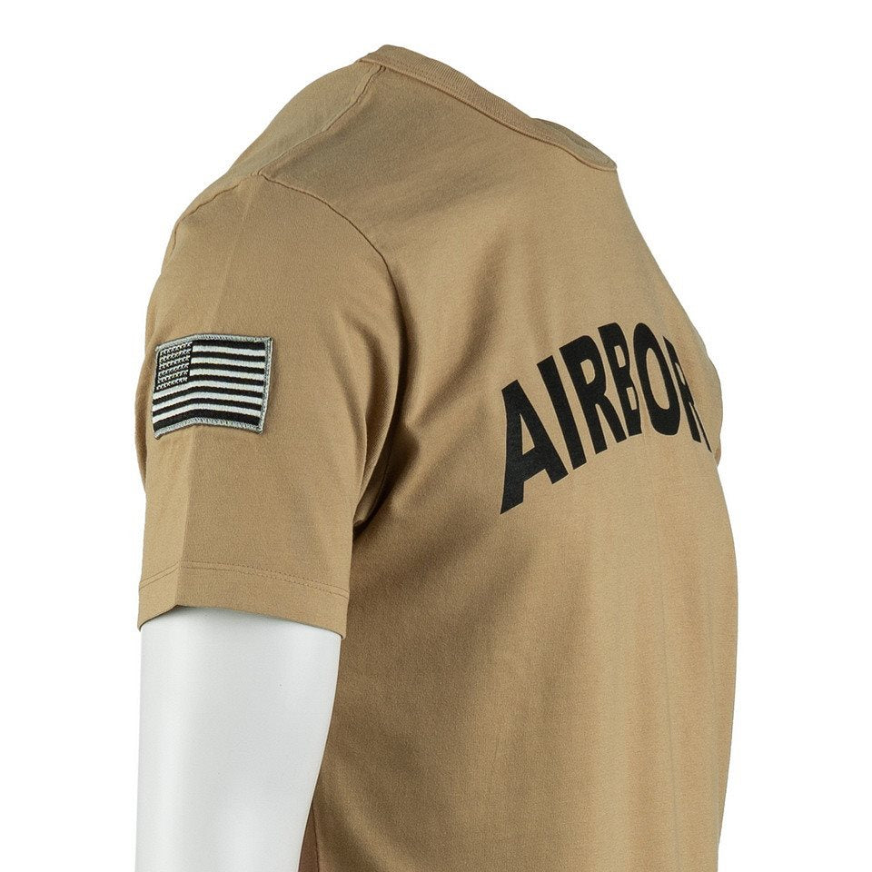 Camiseta AIRBORNE 101.ª División parche en la manga color arena Águilas Gritonas