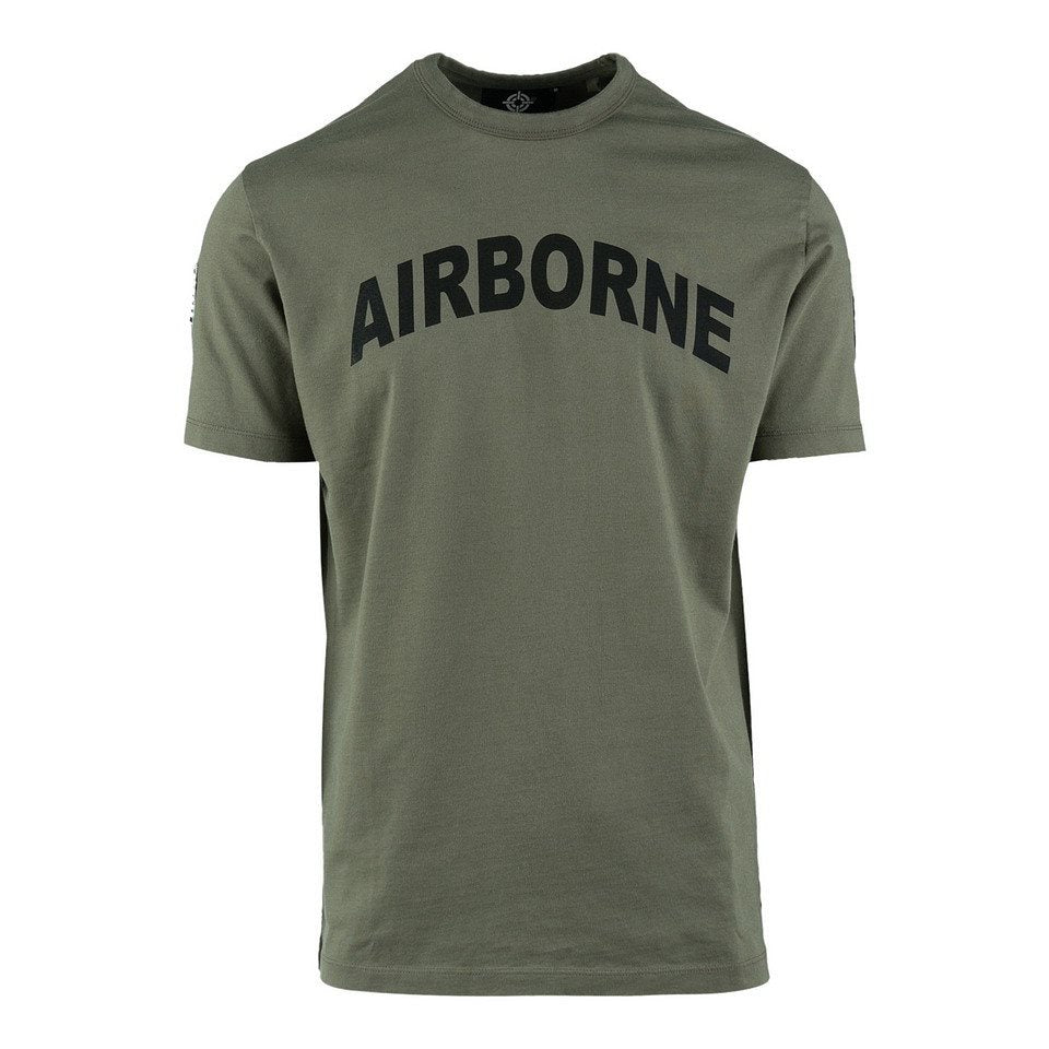 Camiseta AIRBORNE verde con parche 101.ª división en la manga