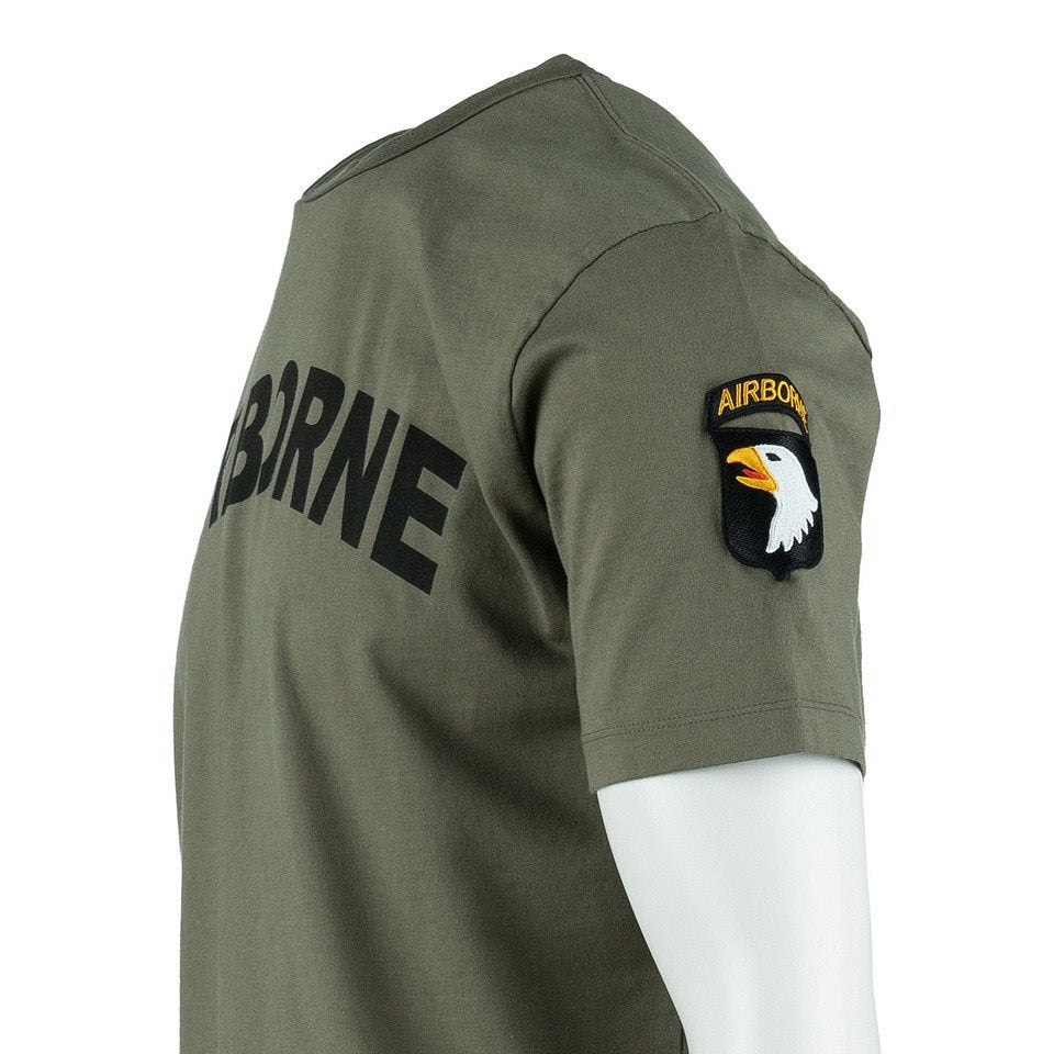 Camiseta AIRBORNE verde con parche 101.ª división en la manga