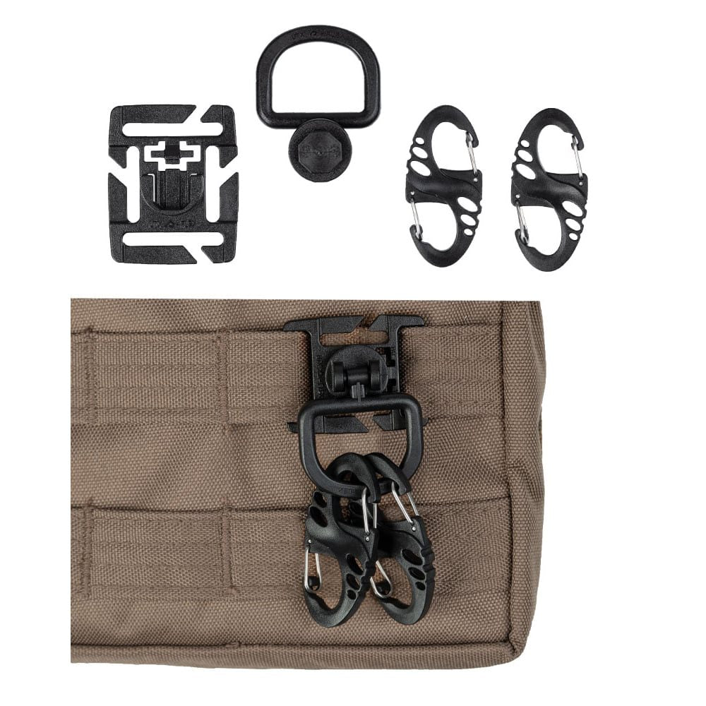 Set mosquetones ULTIMATE verde con sistema Duraflex y anilla D