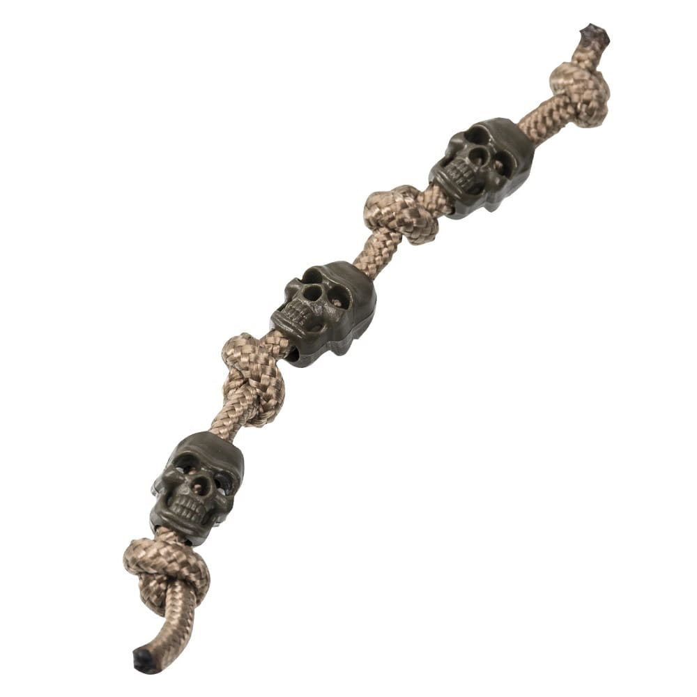 Terminal calavera de plástico verde para cordón, accesorio de aprox. 1,8 cm