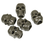 Terminal calavera de plástico verde para cordón, accesorio de aprox. 1,8 cm