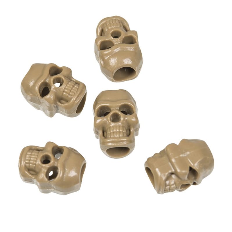 Terminal calavera de plástico verde para cordón, accesorio de aprox. 1,8 cm