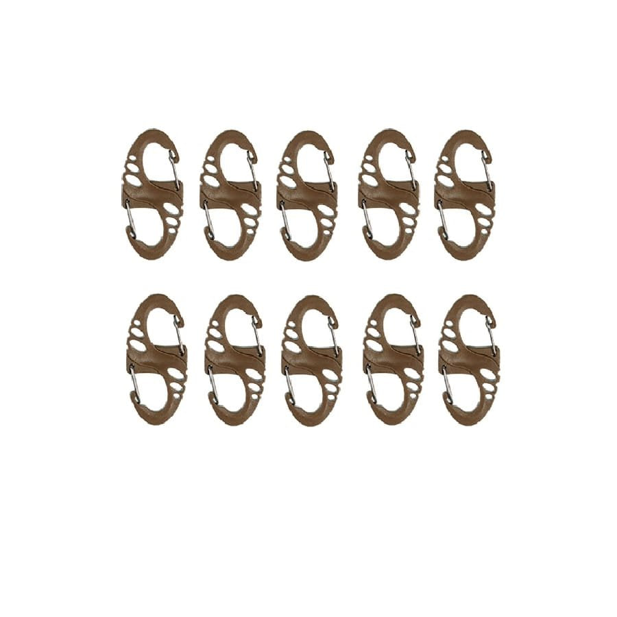 Pack 10 mosquetones S-HOOK color coyote
