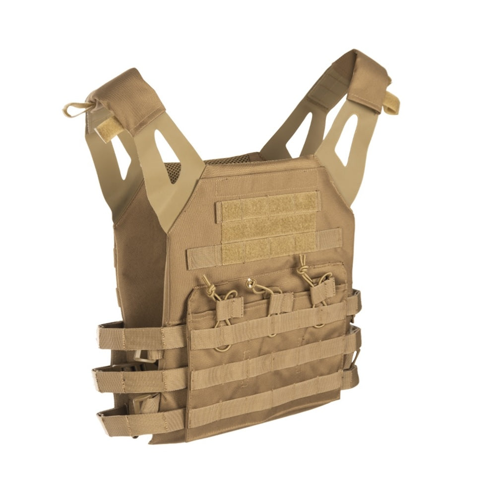 Chaleco porta placas MOLLE Gen II Coyote Mil-Tex en poliéster con cinta MOLLE/PALS frontal, lateral y trasera