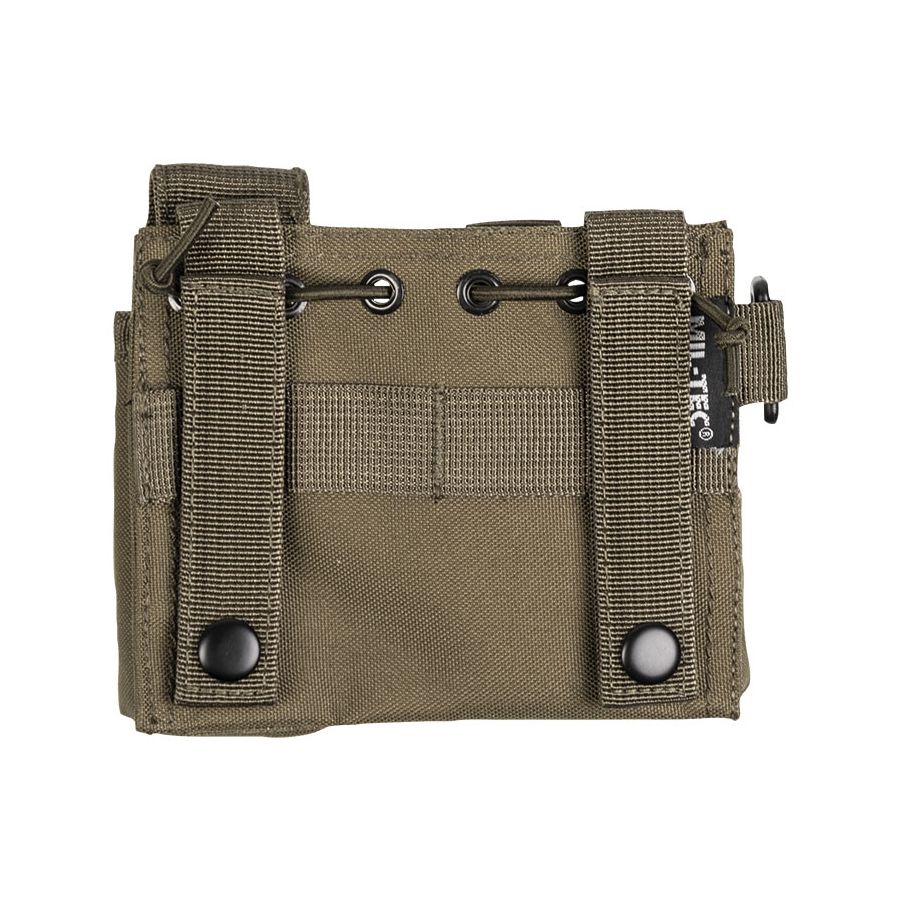 Funda ADMIN sistema MOLLE en verde, vista frontal del accesorio táctico