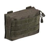Funda pequeña horizontal MOLLE verde en poliéster Oxford con cremallera doble y velcro frontal