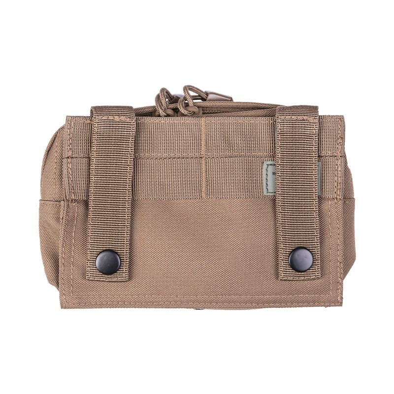 Funda pequeña horizontal MOLLE verde de poliéster Oxford con cierre cremallera y velcro, 17 x 5 x 12 cm