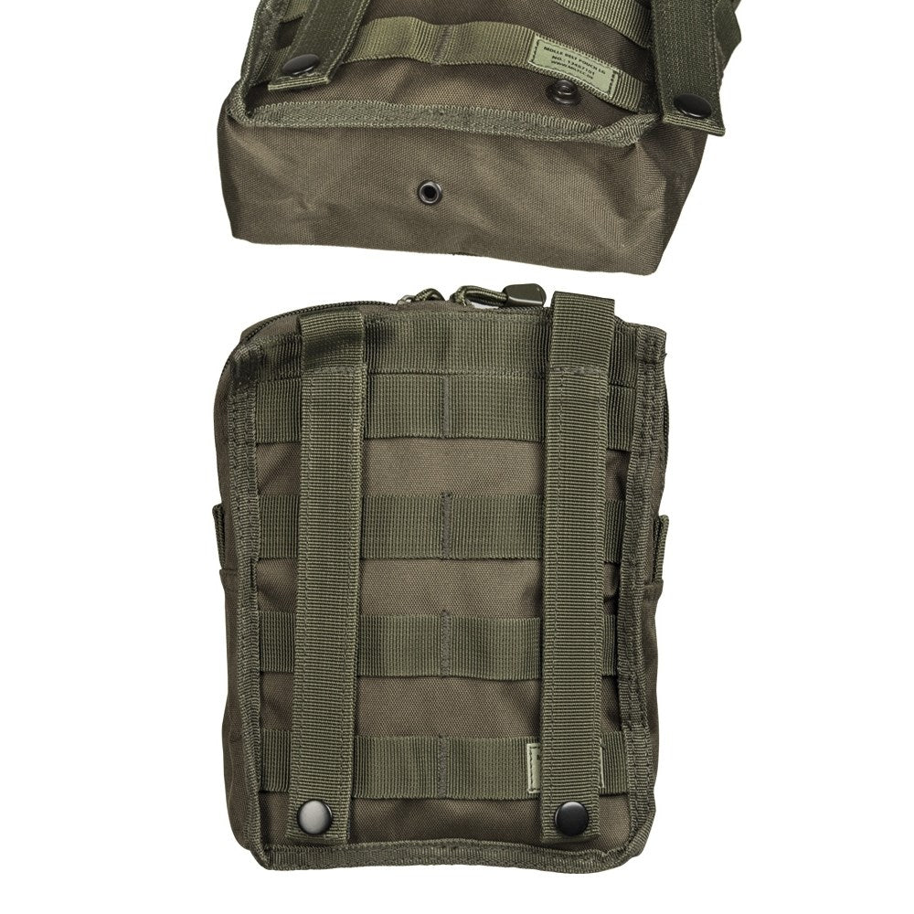 Funda grande vertical MOLLE verde, dimensiones aprox. 19 x 7 x 23 cm