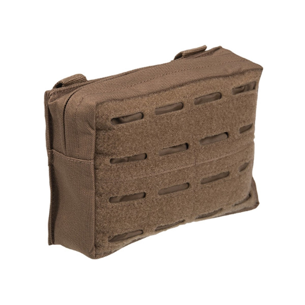 Funda pequeña Laser Cut horizontal MOLLE Coyote, poliéster Oxford con revestimiento PVC, 170x50x120 mm