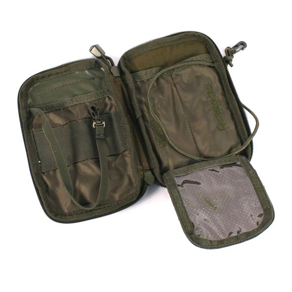 Bolsa de cinturón MOLLE con malla verde, dimensiones exteriores 18x12 cm