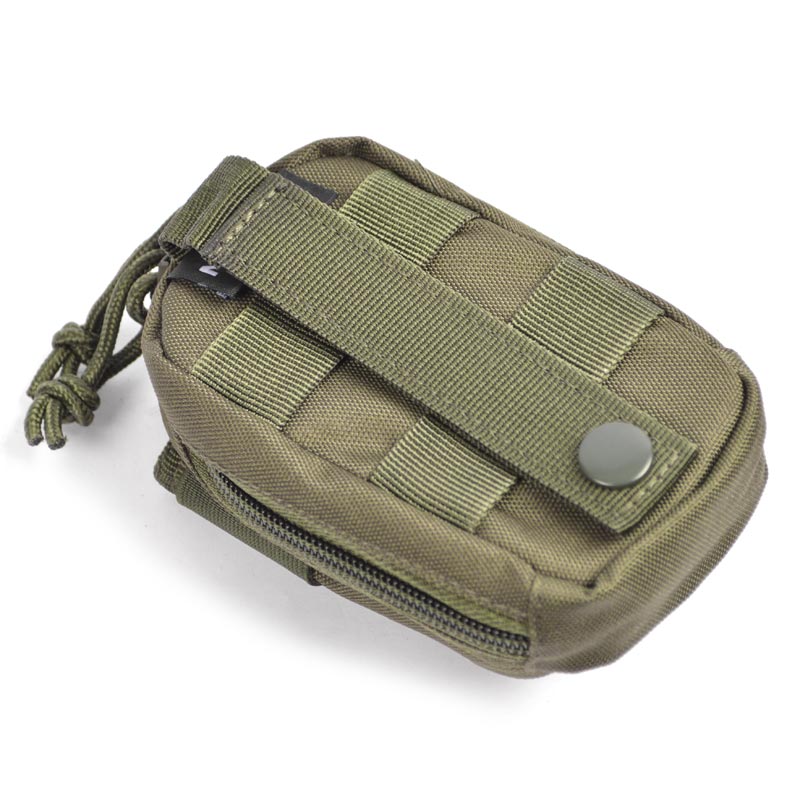 Funda multipropósito acolchada verde para electrónica pequeña (cámara compacta), vista delantera