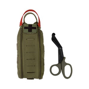 Funda IFAK Laser Cut MOLLE verde con cremallera y tijeras