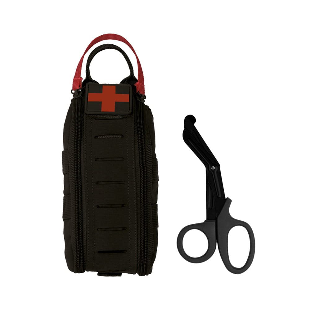 Funda IFAK Laser Cut MOLLE verde con cremallera y tijeras