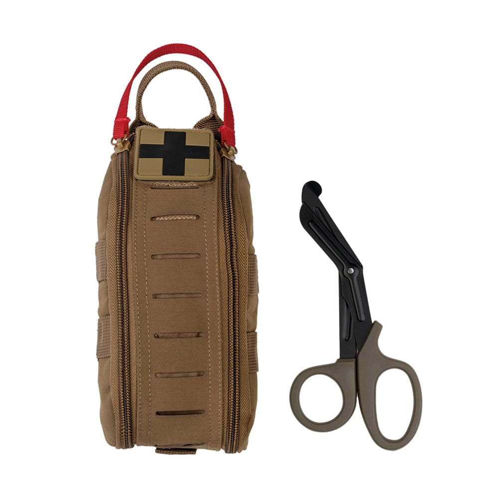 Funda IFAK Laser Cut MOLLE verde con cremallera y tijeras