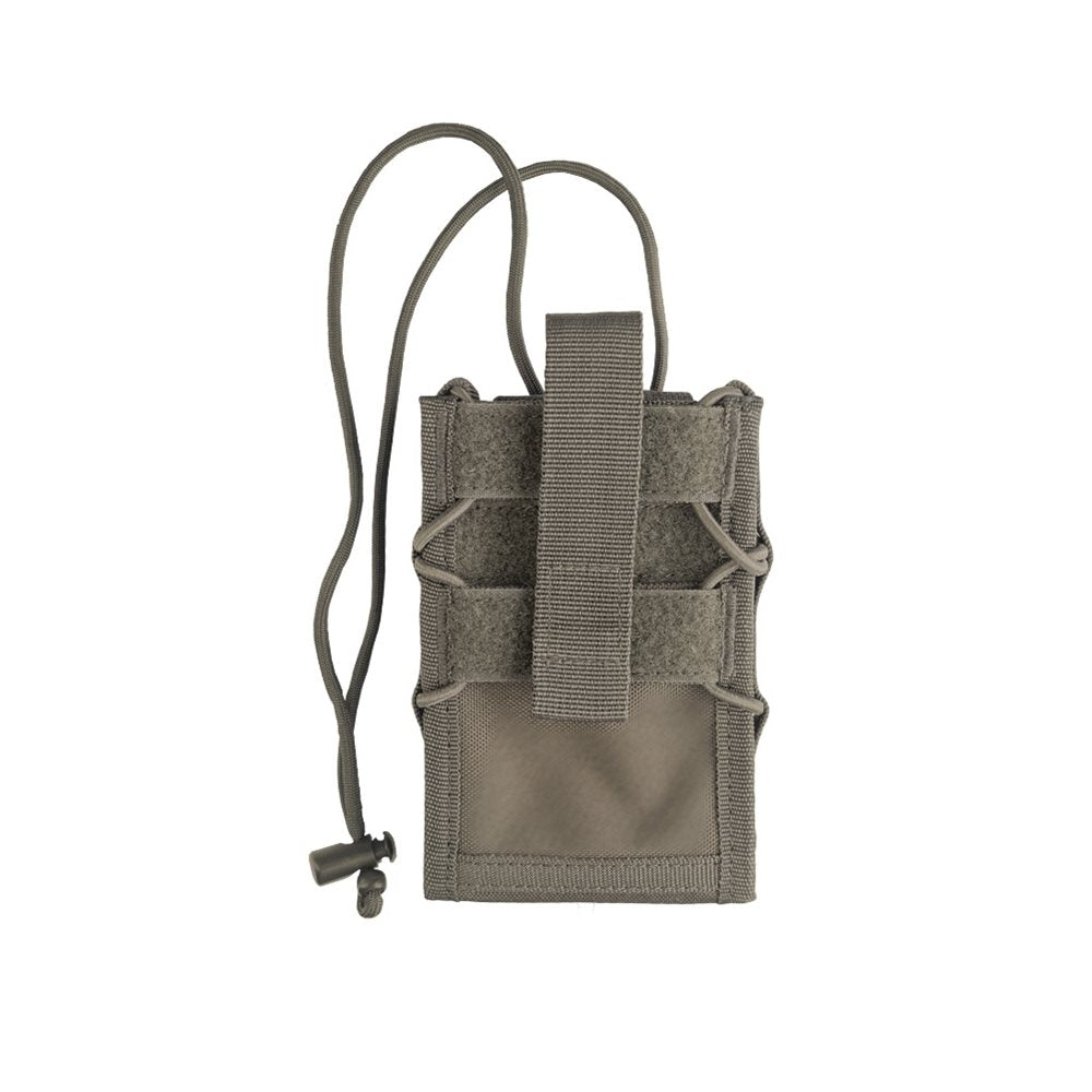 Funda MOLLE para teléfono verde con cordón ajustable, cierre VELCRO y bolsillo para documentos