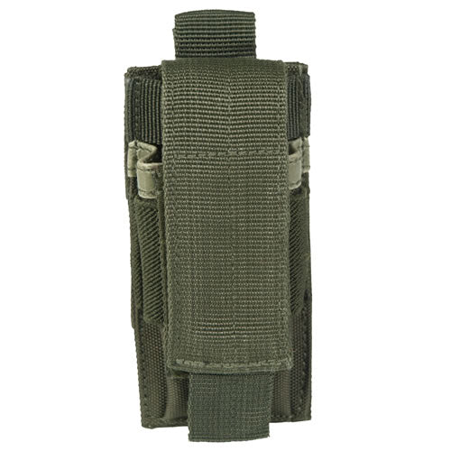Funda para cargador de pistola verde con montaje MOLLE y cierre de velcro