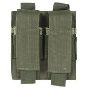 Funda verde para 2 cargadores de pistola, doble compartimento con cierre de velcro