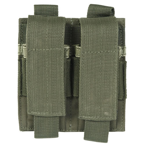 Funda verde para 2 cargadores de pistola, doble compartimento con cierre de velcro