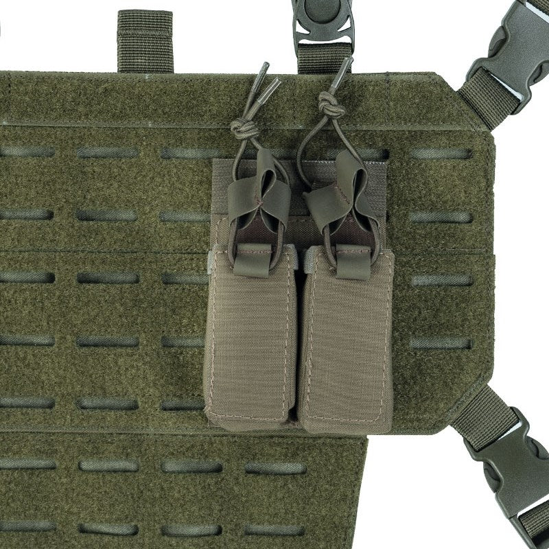 Funda verde para cargadores de pistola con sujeción por velcro