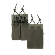 Funda verde para cargadores de pistola con sujeción por velcro