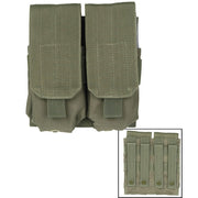 Funda doble para cargadores M4/M16 en verde con fijación MOLLE y cierre de velcro