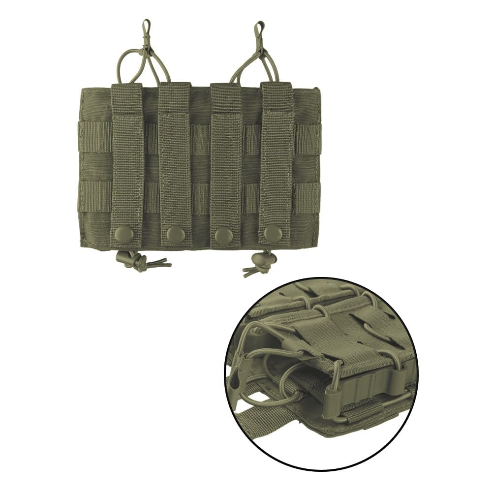 Bolsa abierta FLEX para 2 cargadores en verde, marca MIL-TEC