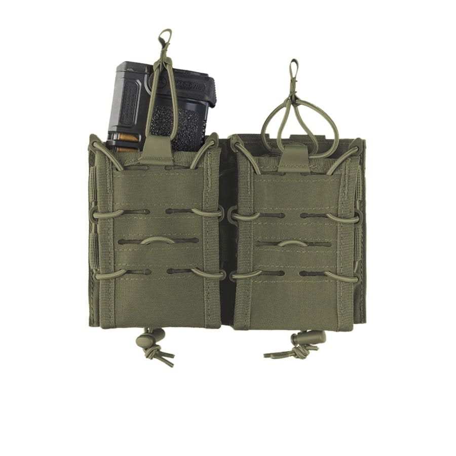 Bolsa abierta FLEX para 2 cargadores en verde, marca MIL-TEC