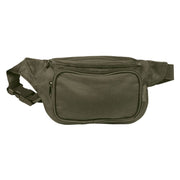 Riñonera verde FANNY PACK con dos compartimentos, cremallera y correa ajustable - 100% nylon